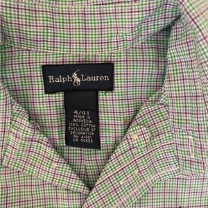 Ralph Lauren Checkered Shirt For 4-5 Yr Kid