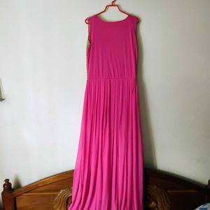 Pink And Beige Long Gown