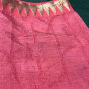 Peach Orange Sari With Blouse