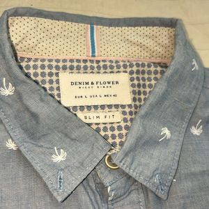 Denim & flower Imported Shirt Looks great On jeans