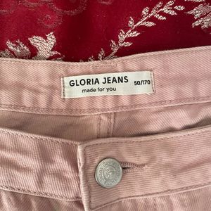 High Rise Peach/Light Pink baggy Jeans