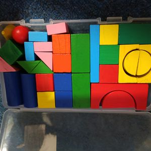 Colourful Building Blocks With Box