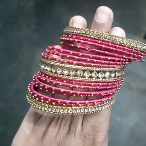 Pink And Golden Bangles