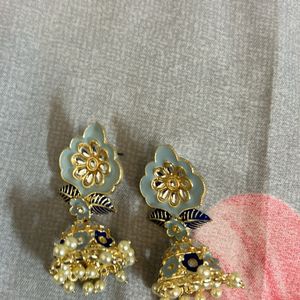 Gold Plated Blue Jhumka