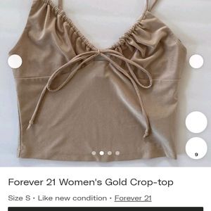 Forever21 shimmery Gold Crop Top✨