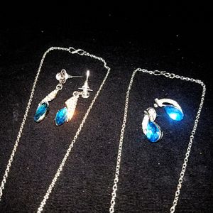 Dew Drop and Designer Pendant Necklace Set