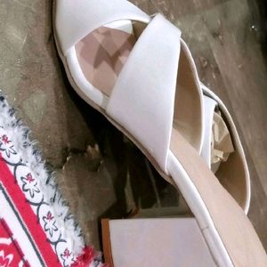 White stylish heels sandals new