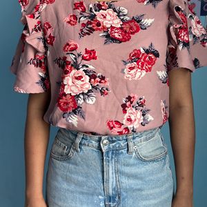 Cute Floral Print Top