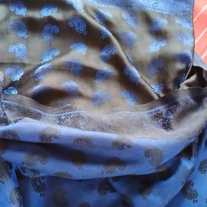 Black And Blue Silk Saree (Reversible Too)