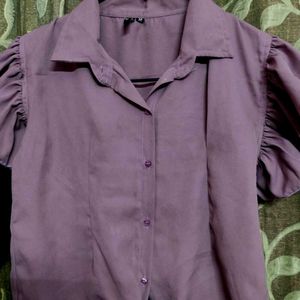 Chic Mauve Knot-Detail Top