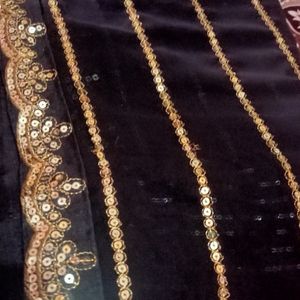 Black party wear saree