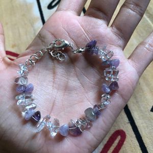 Amethyst And Clear Quartz Bracelet