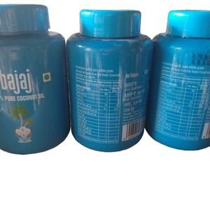 Bajaj 100% Pure Coconut Oil Set Of 3 (600ml Each)