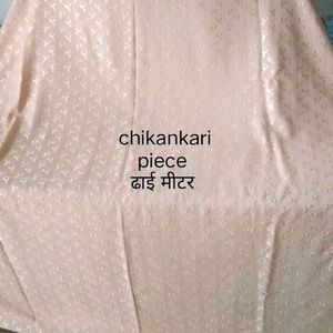 2 Piece Chikankari Golden badami suit( unstitched)