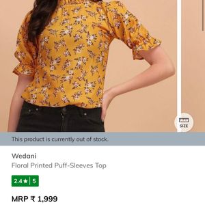 Puff Sleeves Floral Top 💛