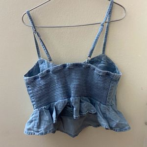 Max Denim Crop Top & Bralette Size S