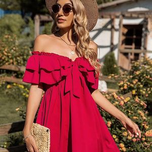 Shein Off Shoulder Frill Front Tiered Dress