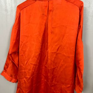 Tomato Red Satin Shirt