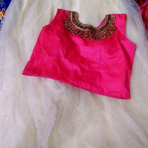 Pink And White Lehenga