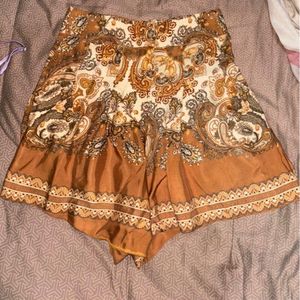 H&M Flared Satin Shorts