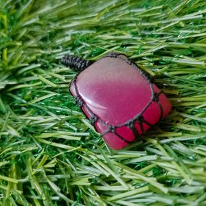 Pink And White Onyx Agate Pendant