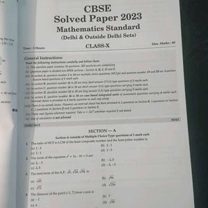 Mathematics Standard Class10 CBSE Question Bank