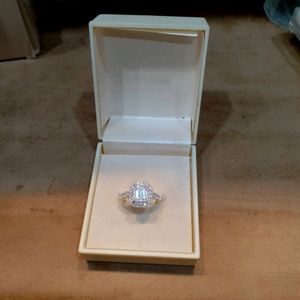 Zirconia Diamond Ring Pure Silver
