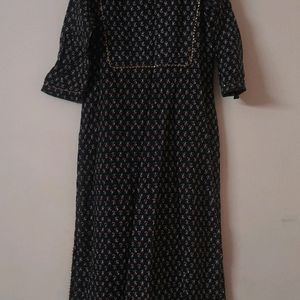 Black Floral Design Kurta