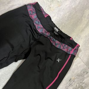 hrx fitted black pink leggings sports / gym