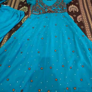 Anarkali With Churidar And Dupatta