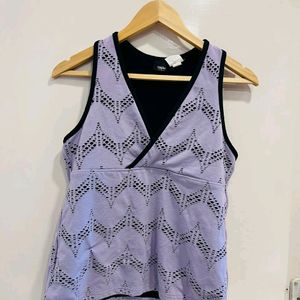 Purple Beautiful Cutwork Detailing Top