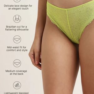 Used. Wunderlove Lime Lace Brazilian Brief