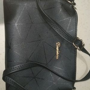 Black Leather Sling Bag