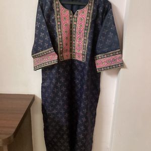 Navy Blue Kurta Set