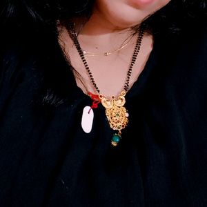 Double Chain Mangalsutra With Earrings