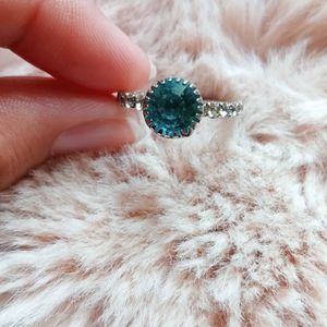 Sky-blue Rhinestone Ring