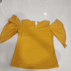 Mustard Colour Top With Flower On It