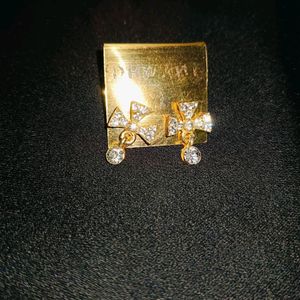 Gold Plated Stone Ethnic Earrings