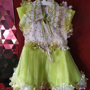 Green Colour Baby Frock