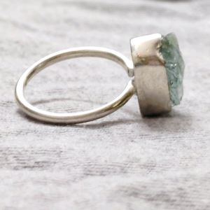 Aquamarine Rough Stone Ring