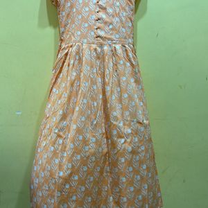 Peach Colour Tie-up Kurta Size M