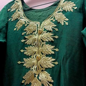 Beautiful Green Embroidery Suit 💚💛