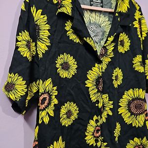 Sunflower Print Casual Shirt