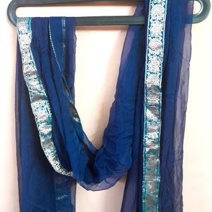 Dark Blue Chiffon Dupatta