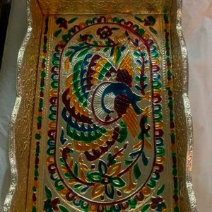 Festive Offer Beautiful Meenakari Glass Nd Tray Se