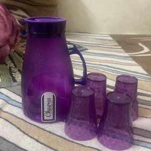 Plastic Jug With 4 Glass