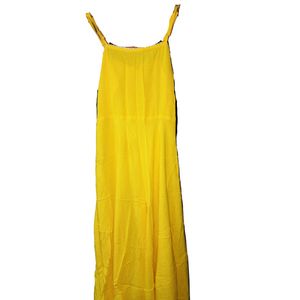 Yellow Beautiful Sleeveless Gown Kurta