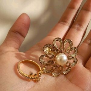 Flower Jewellery Set With Rings