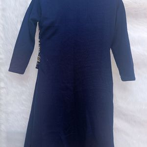 Navy blue woolen kurta