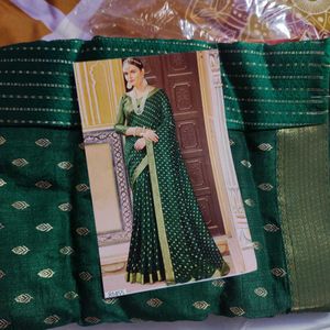 Green And Pink Saree